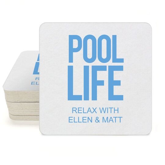 Pool Life Square Coasters